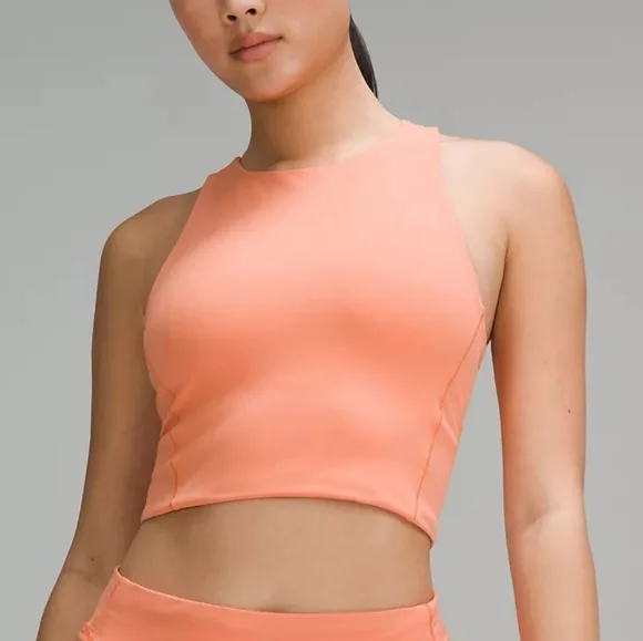 NWT Lululemon Swift Speed Cropped Tank TopB/C Cup Coral Kiss Size 2 - Picture 3 of 16